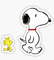 Snoopy and woodstock walking Sticker