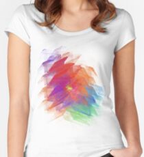 Apophysis Fractal Design - Enhanced Rainbow Flower Women's Fitted Scoop T-Shirt