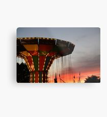 Carnival Ride and Sunset Metal Print