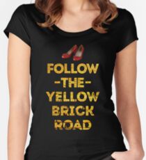 Camiseta entallada de cuello redondo Sigue el camino de ladrillos amarillos