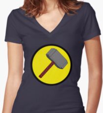 Captain Mjolnir Women's Fitted V-Neck T-Shirt