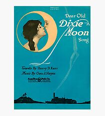 DEAR OLD DIXIE MOON (vintage illustration) Photographic Print
