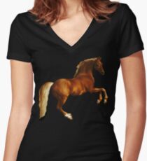 George Stubbs Whistlejacket - 1762 (for black background) Women's Fitted V-Neck T-Shirt