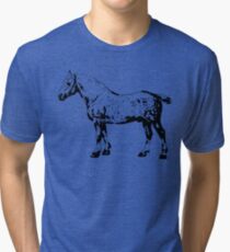 Percheron Stallion Black Tri-blend T-Shirt