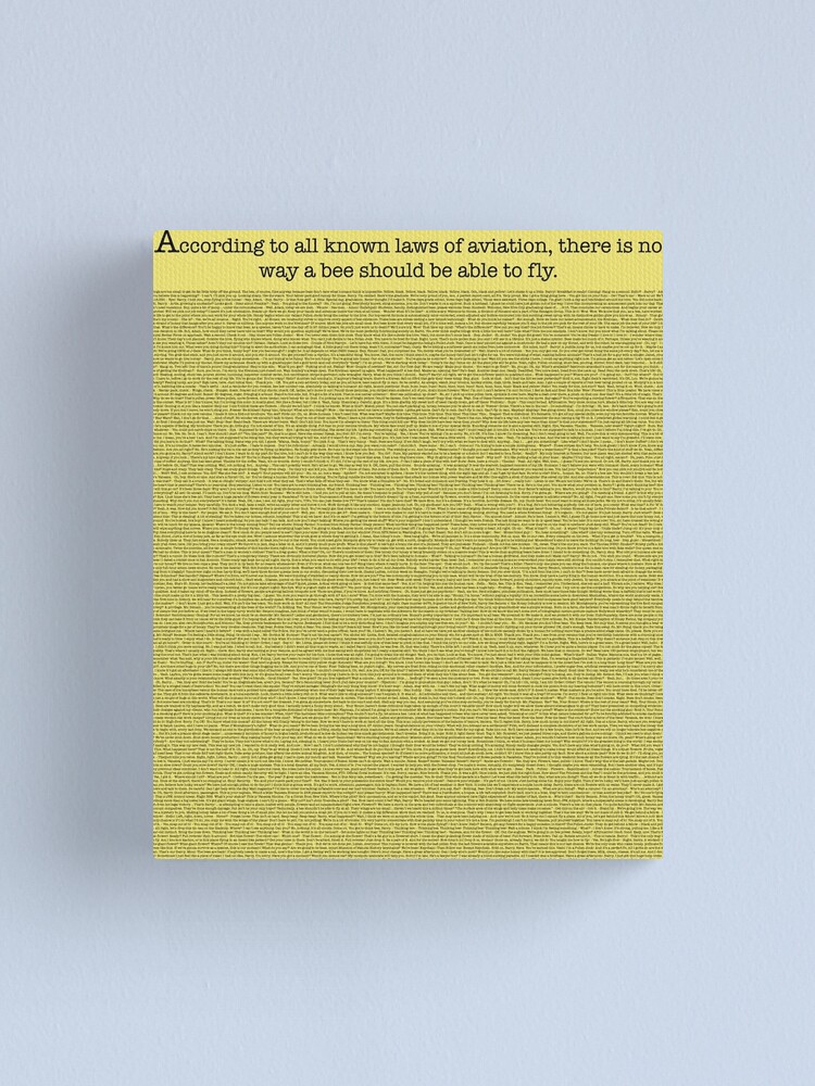  the entire bee movie script canvas print by mega megantron redbubble