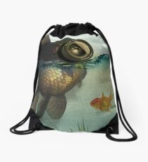 Fish eye lens Drawstring Bag