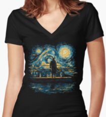 Starry Fall (Sherlock) Women's Fitted V-Neck T-Shirt