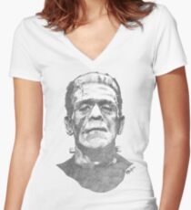 Franky goes to the Hollywood Cemetary Women's Fitted V-Neck T-Shirt