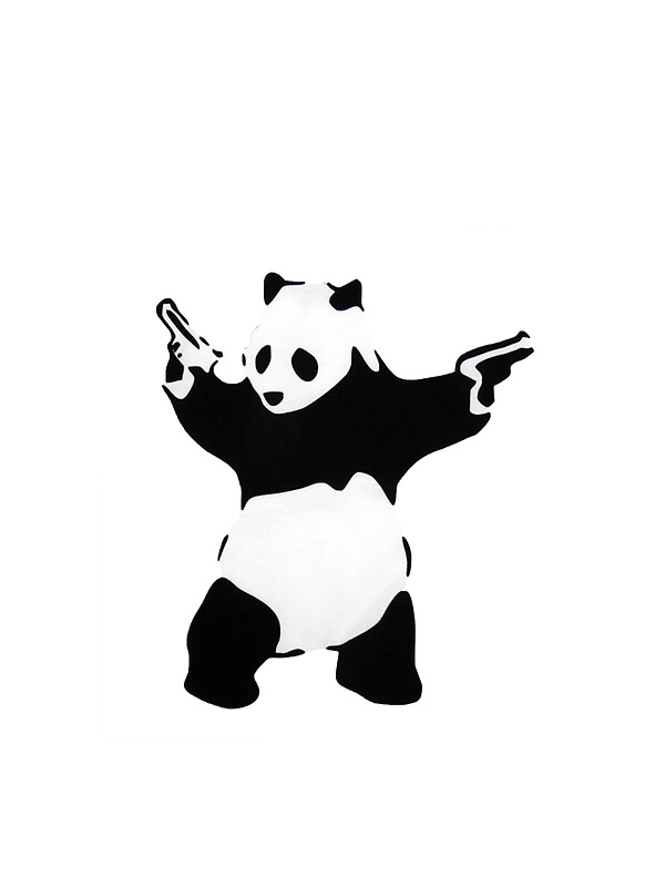 "Banksy Panda With Handguns" Stickers by iamjt  Redbubble