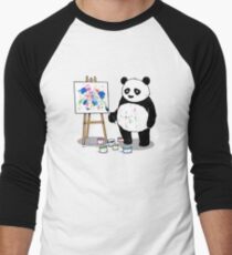 Pandas paint colorful pictures. Men's Baseball ¾ T-Shirt