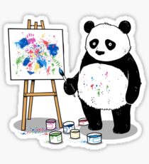 Pandas paint colorful pictures. Sticker