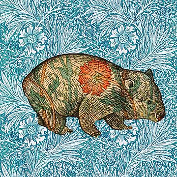 Artwork thumbnail, Rossetti's Wombat in Blue Marigold by MeganSteer