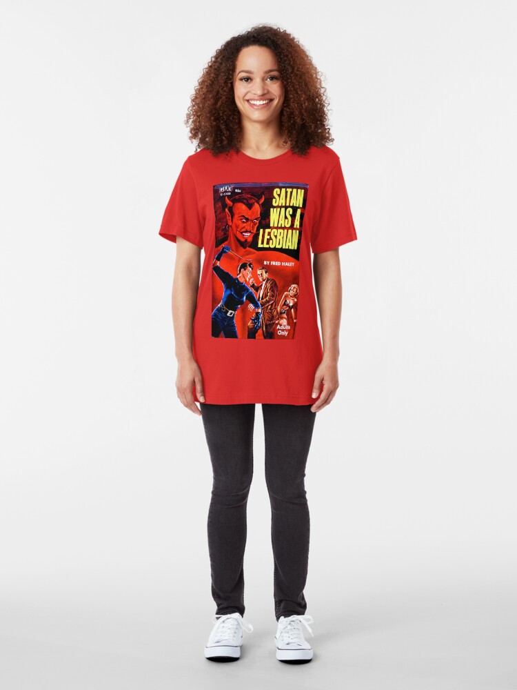 Alternate view of "Satan Was a Lesbian" Slim Fit T-Shirt