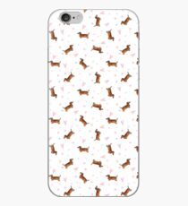 Dachshund Pattern - White iPhone Case
