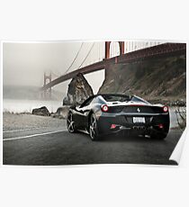 Ferrari 458 Spider | Golden Gate Poster