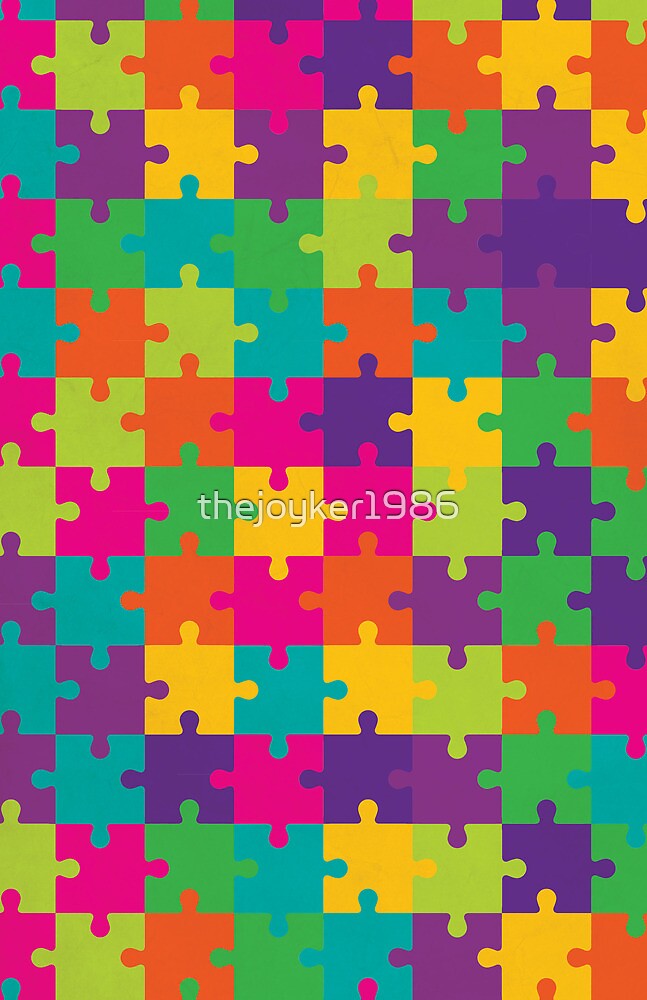 "Colorful Jigsaw Puzzle Pattern" by thejoyker1986 Redbubble
