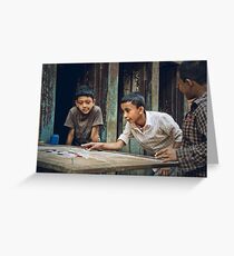 Carrom Boys Greeting Card