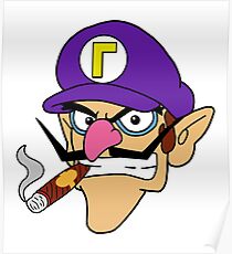 Waluigi Smoking a Cigar Poster