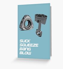 Mazda RX7 Rotary Piston Suck Squeeze Bang Blow Greeting Card