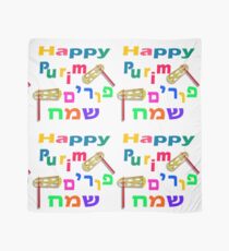 Happy joyous Purim In Hebrew and English Scarf