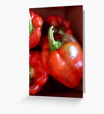 Crisp Red Peppers Greeting Card