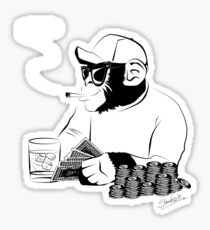 Chimp poker Sticker