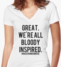 seriously minho get your shit together Women's Fitted V-Neck T-Shirt