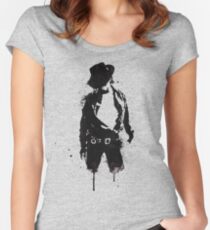 Michael Jackson ink Portrait Women's Fitted Scoop T-Shirt