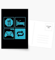 Eat, Sleep, Game, Repeat. Postcards