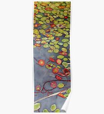 Lily pads on One Mile Lake, watercolor on paper mounted on board Poster