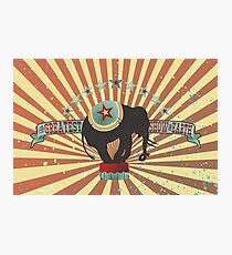 Vintage style circus elephant big top stripes Photographic Print