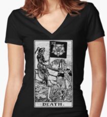 Death Tarot Card - Major Arcana - fortune telling - occult Women's Fitted V-Neck T-Shirt