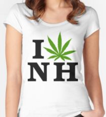 I Love New Hampshire Marijuana Cannabis Weed T-Shirt Women's Fitted Scoop T-Shirt
