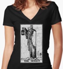 The Hermit Tarot Card - Major Arcana - fortune telling - occult Women's Fitted V-Neck T-Shirt
