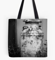 Vintage Rustic Milk Can black and white photography Tote Bag