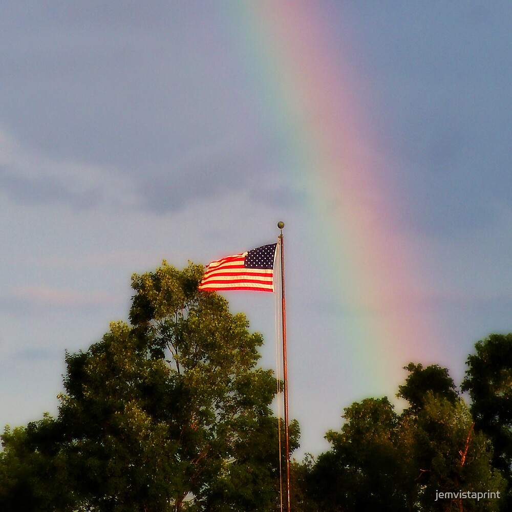 "American Flag and Rainbow patriotic photography" by jemvistaprint