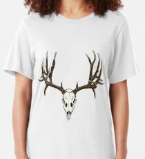 Mule deer skull Slim Fit T-Shirt
