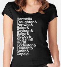All Doctor - Hartnell to Capaldi, With Hurt Women's Fitted Scoop T-Shirt