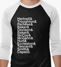 All Doctor - Hartnell to Capaldi, With Hurt Men's Baseball ¾ T-Shirt