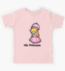 Mushroom Kingdom Couple: Peach Shirt Kids Tee