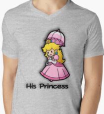 Mushroom Kingdom Couple: Peach Shirt Men's V-Neck T-Shirt