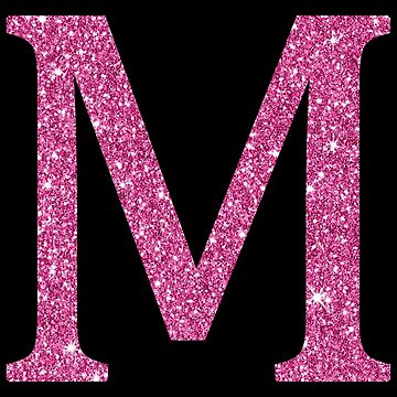 Sparkly Pink Letter M Monogram' Sticker