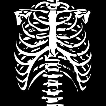 White Skeleton Rib Cage Men's Tshirt - Crazy Dog T-Shirts