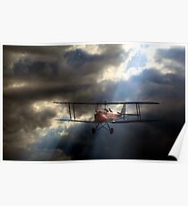 Tiger Moth in a stormy sky Poster