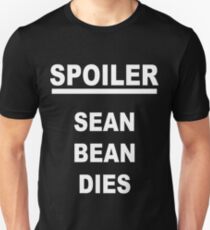 Spoiler Sean Bean Dies(white text) Slim Fit T-Shirt