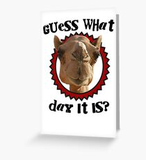 Tarjeta de felicitación Chemp Day Camel - Adivina qué día es - Wednesday is Hump Day - Parodia Camel