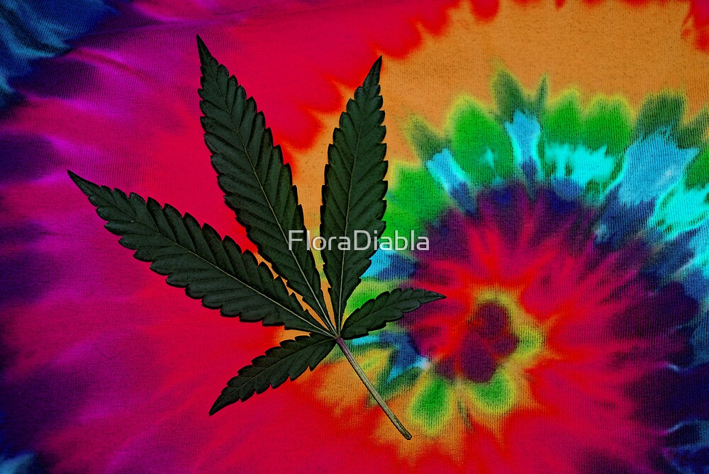 "Pot Leaf and Tie Dye" by FloraDiabla Redbubble