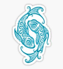 Blue Pisces Zodiac Sign in the Stars Sticker
