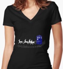The Doctor's Christmas Women's Fitted V-Neck T-Shirt