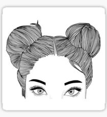 Space Bun Aesthetic Sticker
